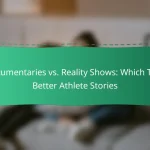 Documentaries vs. Reality Shows: Which Tells Better Athlete Stories