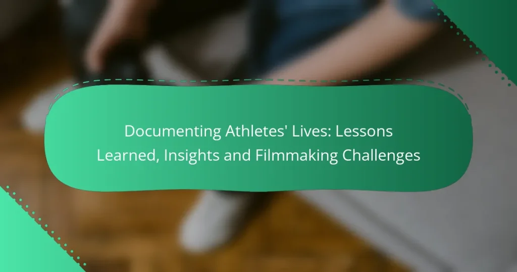 Documenting Athletes’ Lives: Lessons Learned, Insights and Filmmaking Challenges