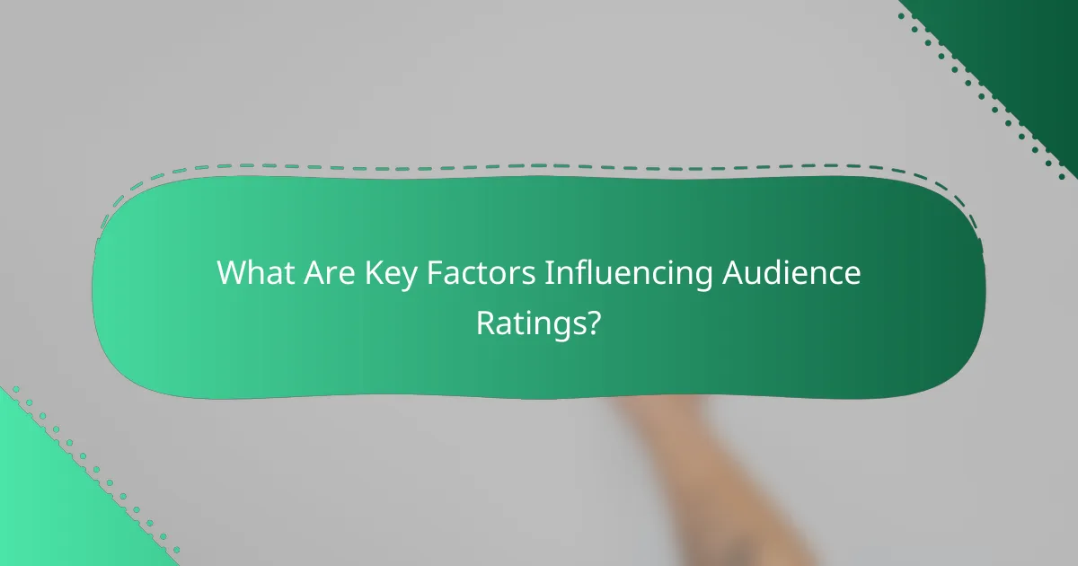 What Are Key Factors Influencing Audience Ratings?