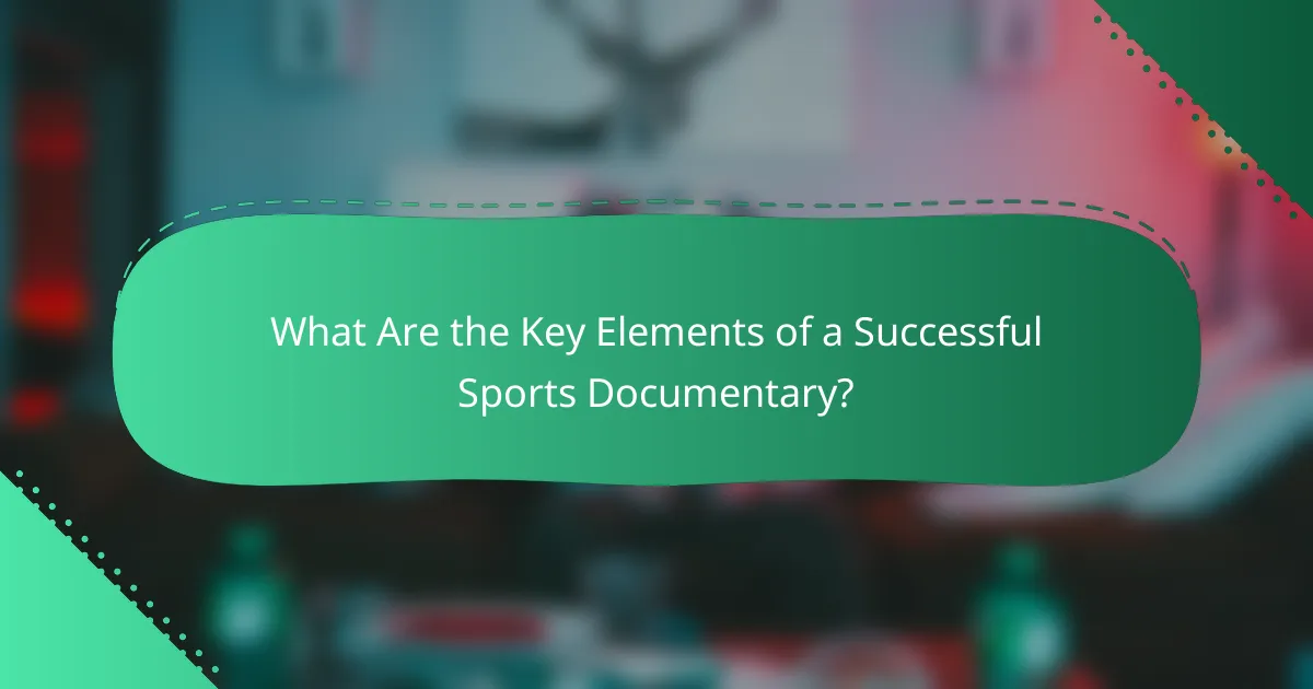 What Are the Key Elements of a Successful Sports Documentary?