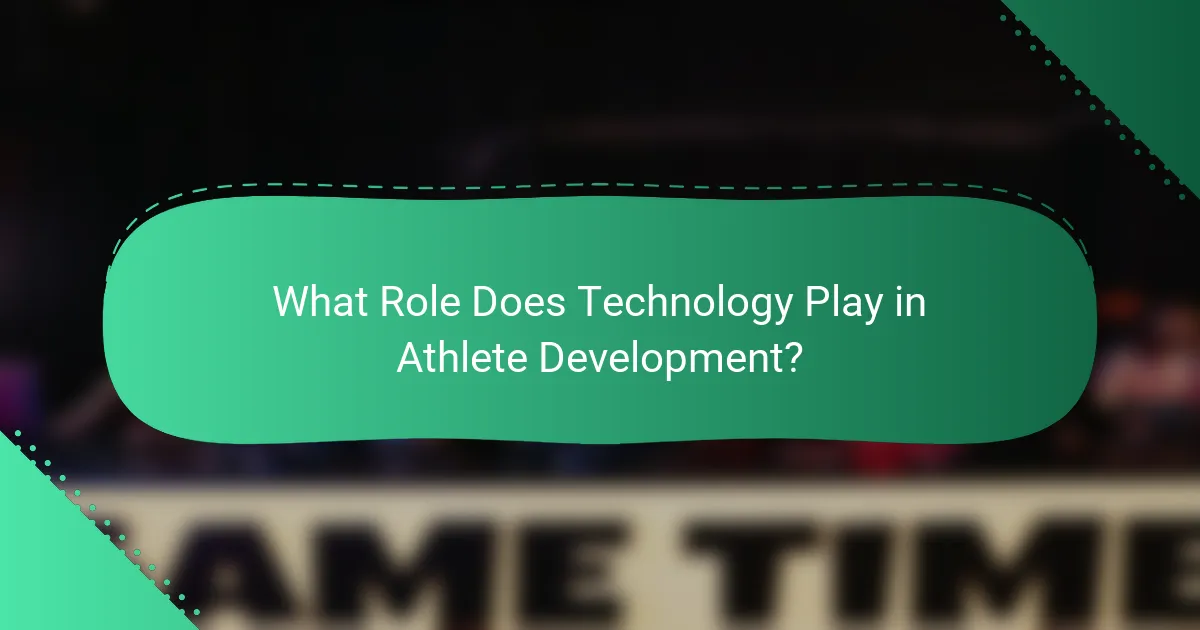 What Role Does Technology Play in Athlete Development?